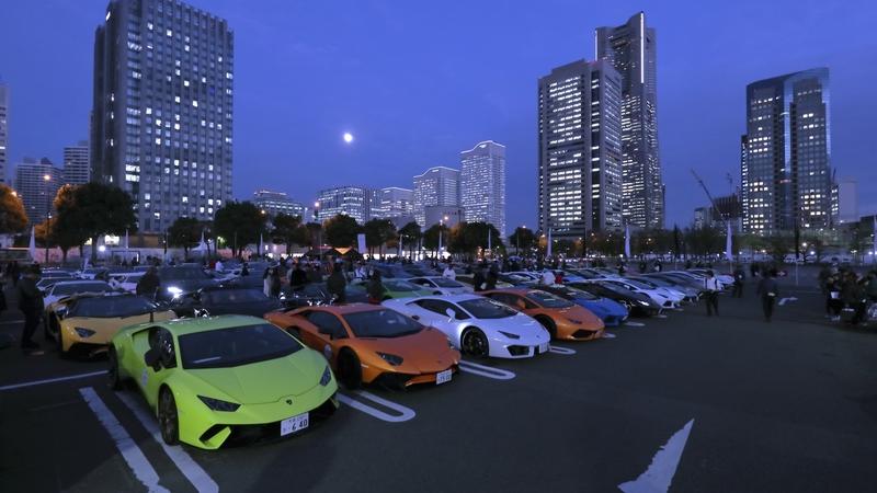 A Drove Of Italian Bulls Parades In Japan To Commemorate The Asian-Pacific Premiere Of The Aventador SVJ