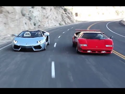 Video: 1988 Lamborghini Countach Versus 2013 Aventador Roadster