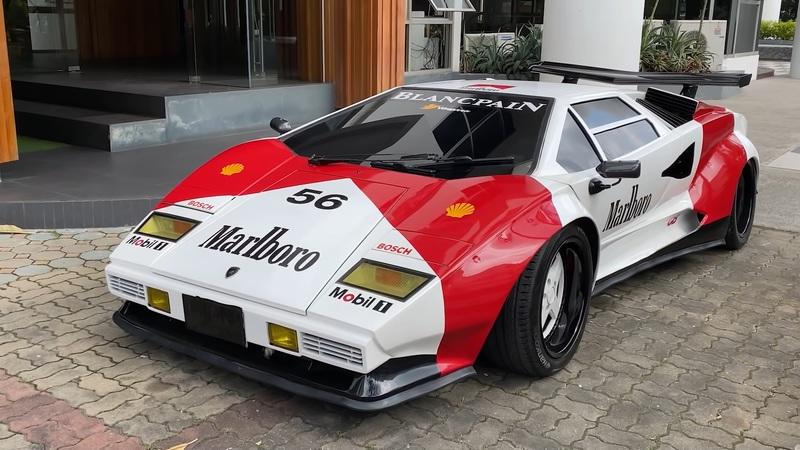 This Lamborghini Countach is Marlboro Red and Has a Lexus Twin-Turbo V-8
