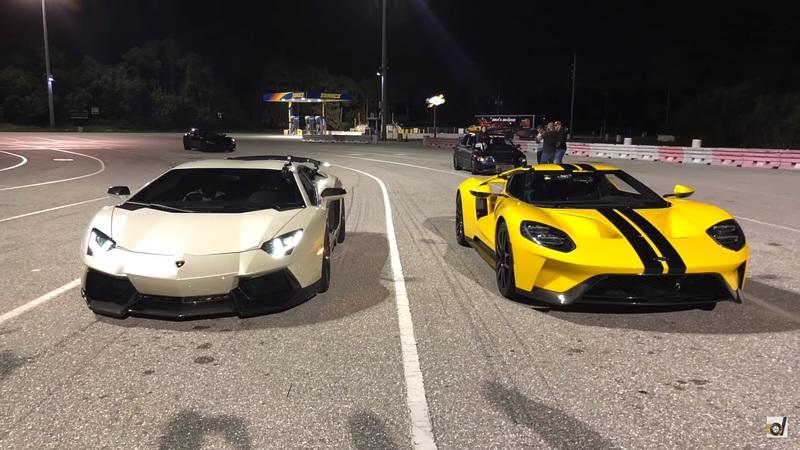 Watch a Ford GT Go Head-to-Head with a Lamborghini Aventador