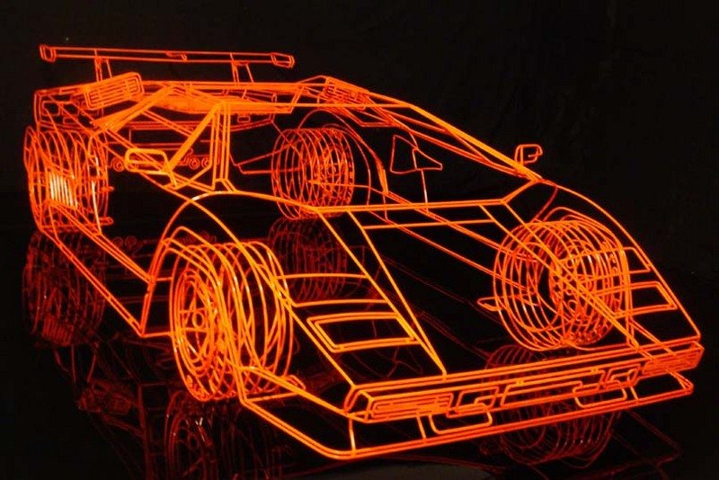 Wireframe Lamborghini Countach being sold for $65,000