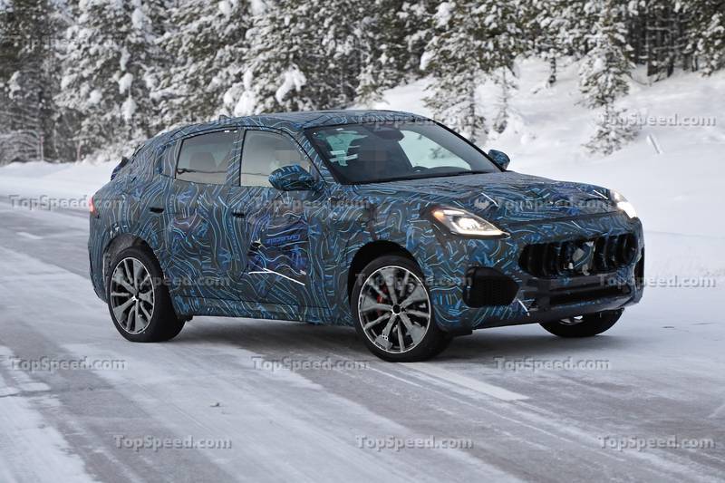 2022 Maserati Grecale Trofeo Spied Playing in the Snow