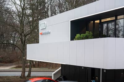 Audi's Innovative Quick Charging Hub: Chill In A Swanky Lounge Or Test Drive an E-Tron