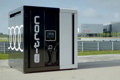 Audi's Innovative Quick Charging Hub: Chill In A Swanky Lounge Or Test Drive an E-Tron