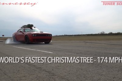 Throwback: Taking a Dodge Challenger Hellcat and a Christmas Tree to 174 MPH Hennessey Style