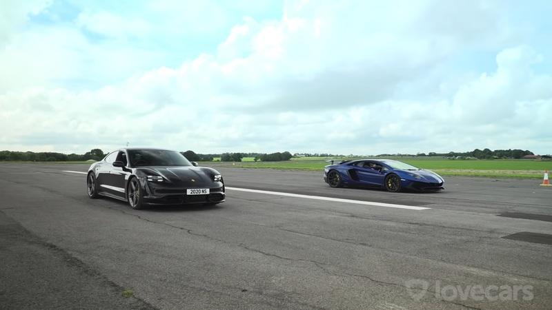 Electricity Takes on Gasoline As The Porsche Taycan Turbo S Lines up Against The Lamborghini Aventador SV