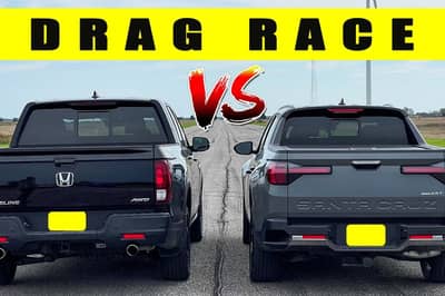 Mid-Size Pickup Truck Drag Race: Honda Ridgeline Vs Hyundai Santa Cruz
