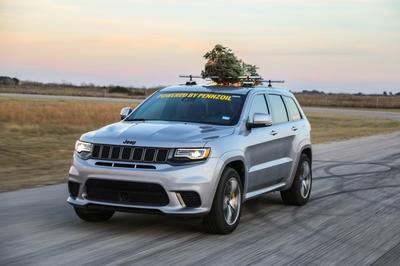 How Do You Make the World's Fastest Christmas Tree? Strap It on Top of a Hennessey-Tuned Jeep!