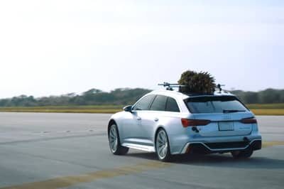 This Audi RS6 Sleigh Takes A Christmas Tree For A Ride!