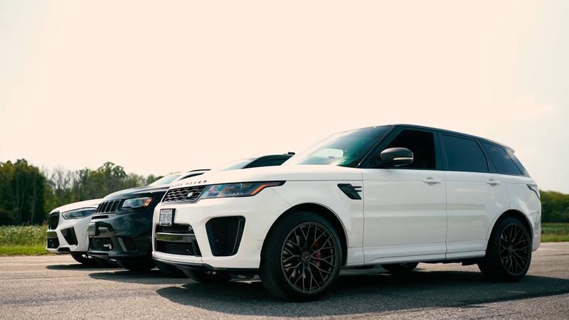 Three High Performance SUVs Light Up The Drag Strip