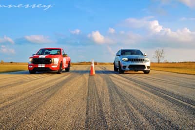 Stock Jeep Trackhawk Takes On The Venom 775 F-150 By Hennessey Performance