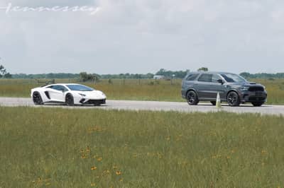 Watch a Family Hauler Obliterate a V-12 Lamborghini Aventador